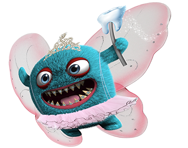 Blue Monster with Braces - Moroco Orthodontics mascots