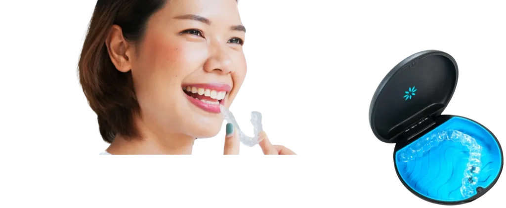 Teen smiling with Invisalign aligners, discreet orthodontic treatment at Moroco Orthodontics